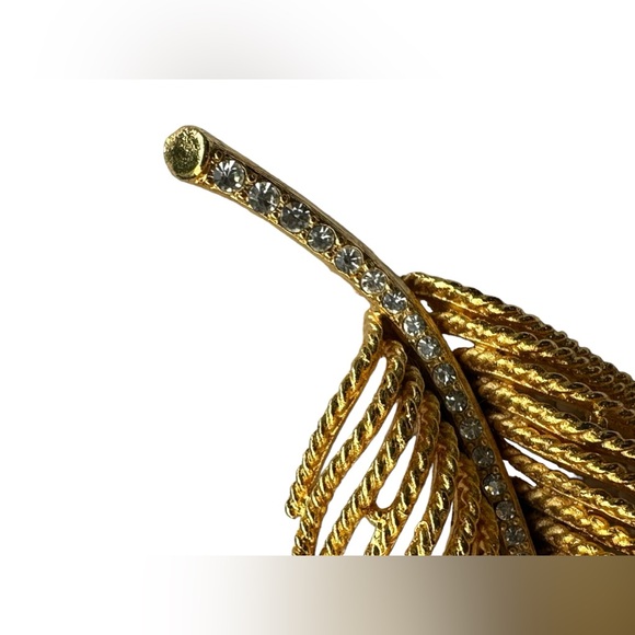 Genuine KENNETH LANE gold leaf brooch pin rare - Picture 9 of 10